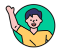 Boy waving