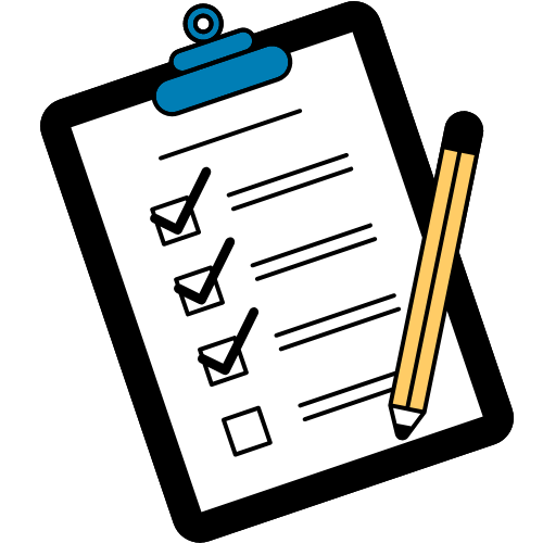 Checklist on clipboard